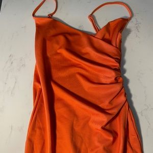 Shein Women's Medium Orange Cocktail Dress (w/ Slit)